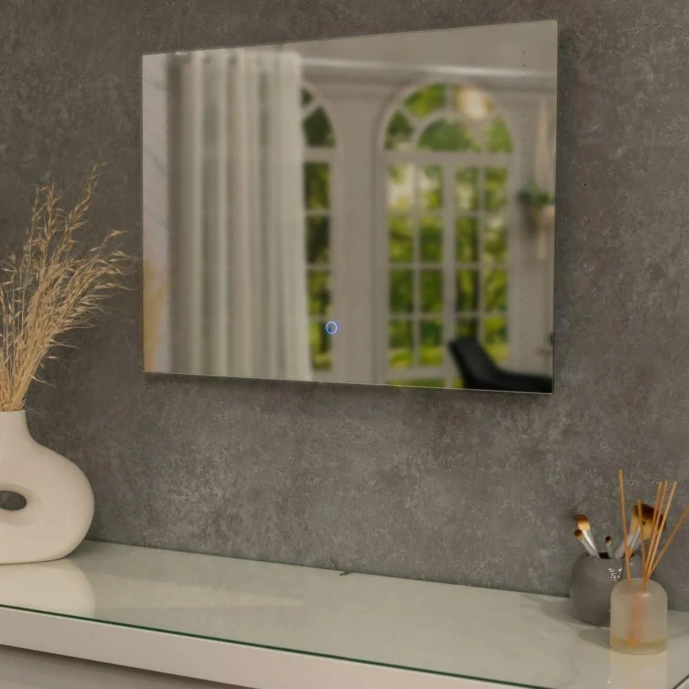 ValueLights Mirror IP44 Bathroom Demister Touch Control LED Strip 50 x 70cm Mirror Light in Silver 2