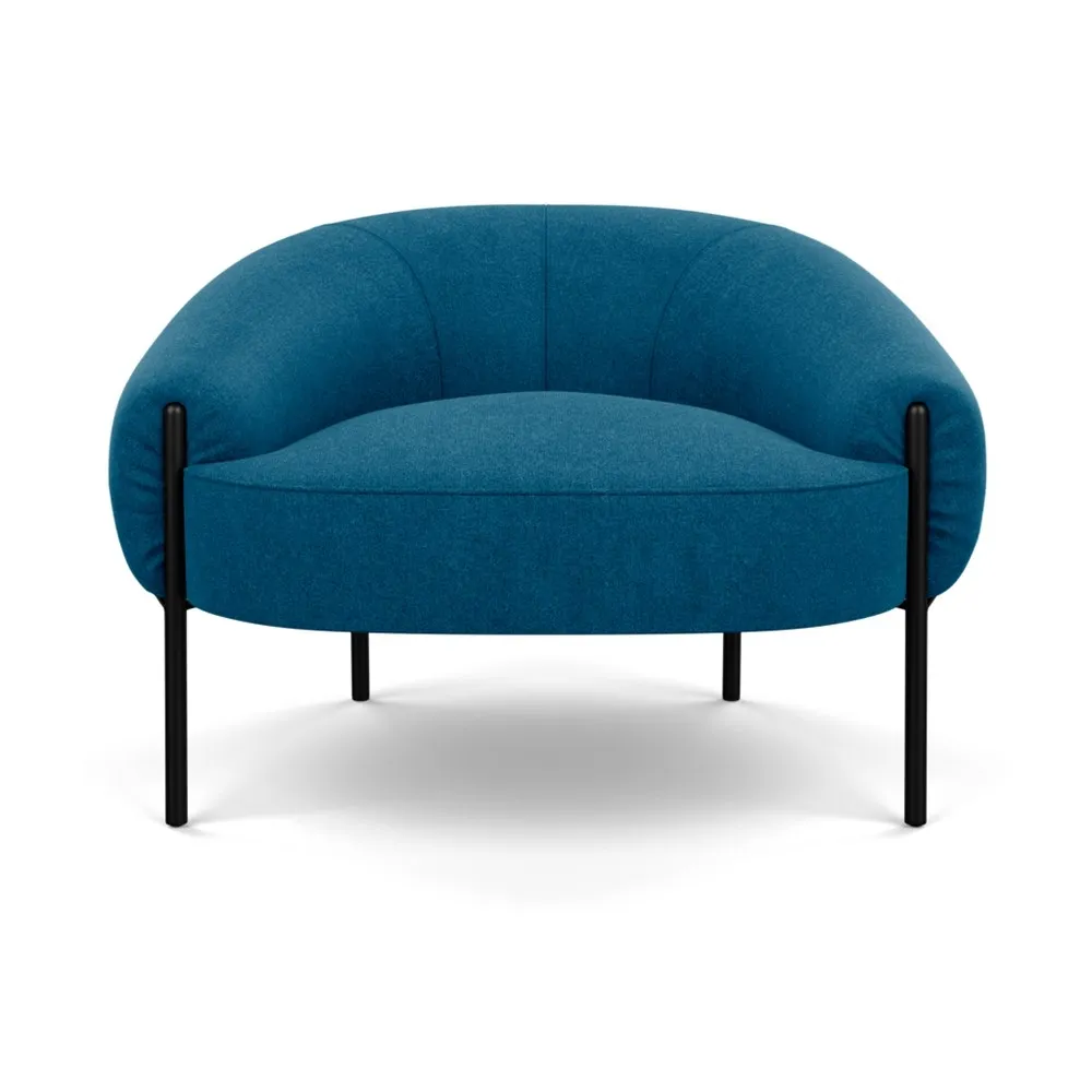 Heal's Isola Armchair St Moritz Wool Teal Black Feet 1