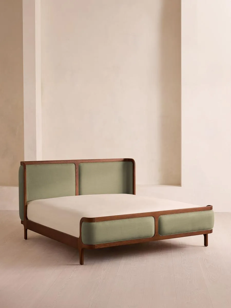 Belsa Bed, Emperor, Linen, Sage