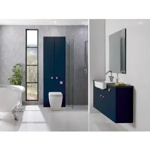 Duarti By Calypso Cascade 600mm Floor Reaching Slimline Toilet Unit - Midnight Blue 2