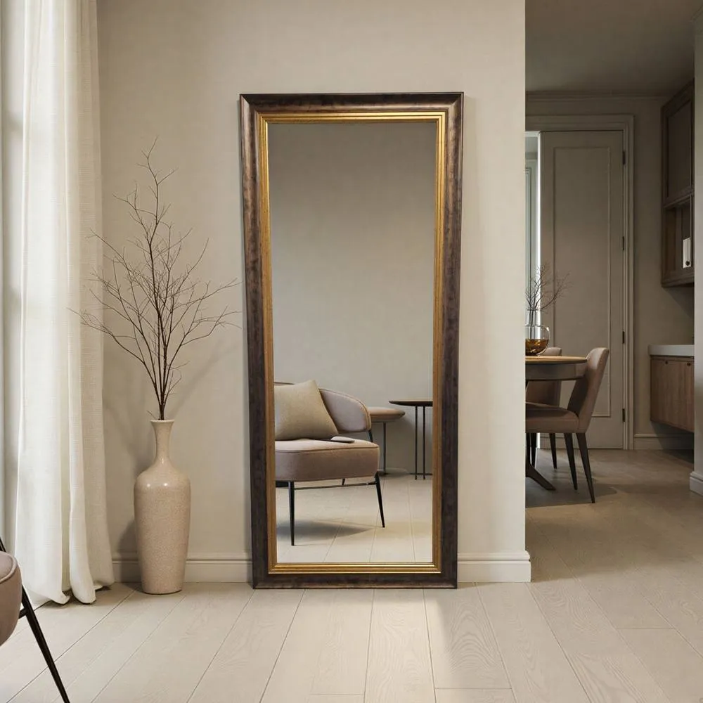 Yearn Mirrors Classic Full Length Bronze Gold Bevelled Wall Mirror 2
