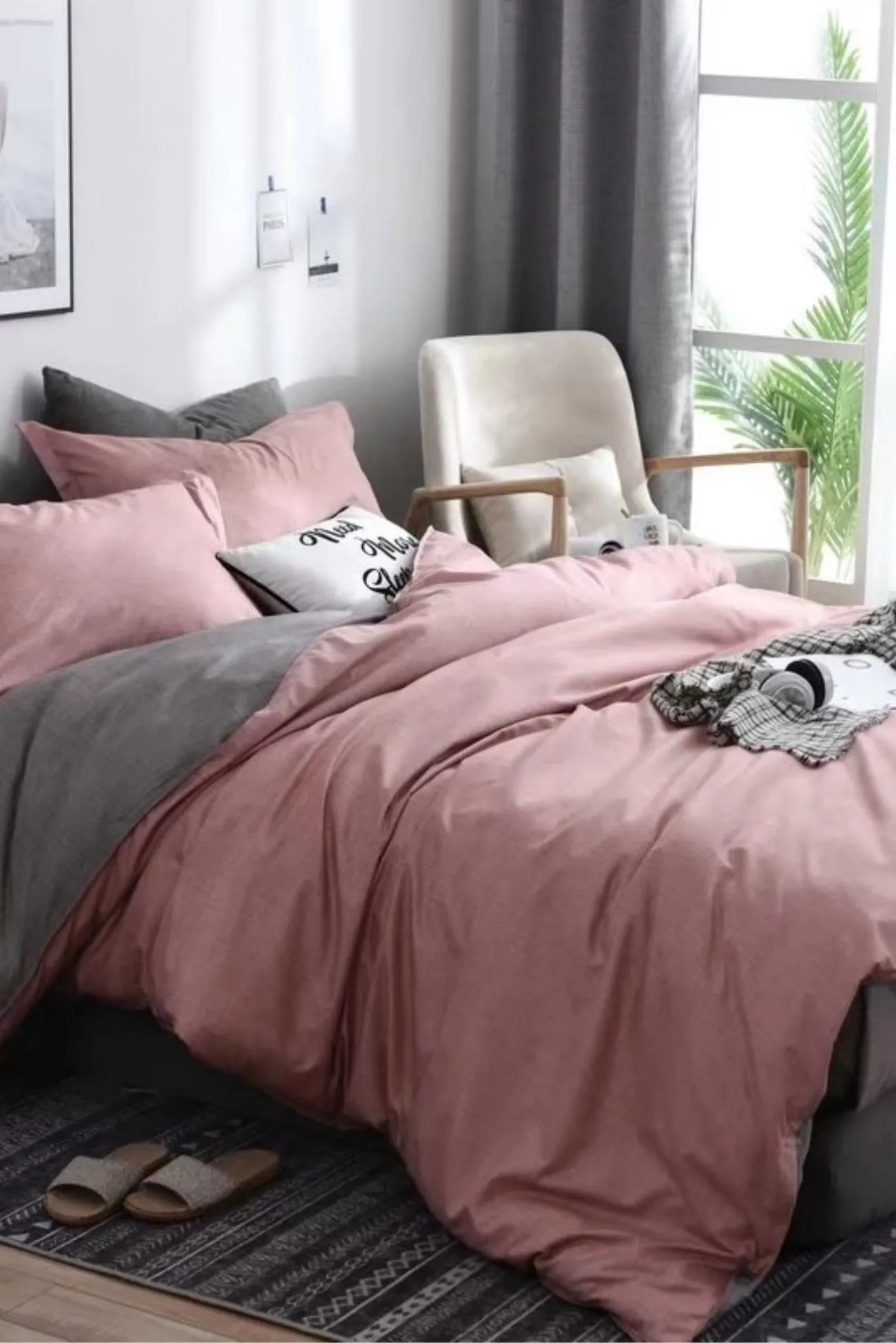 Ezysleep Reversible Pink Printed Duvet Set 2