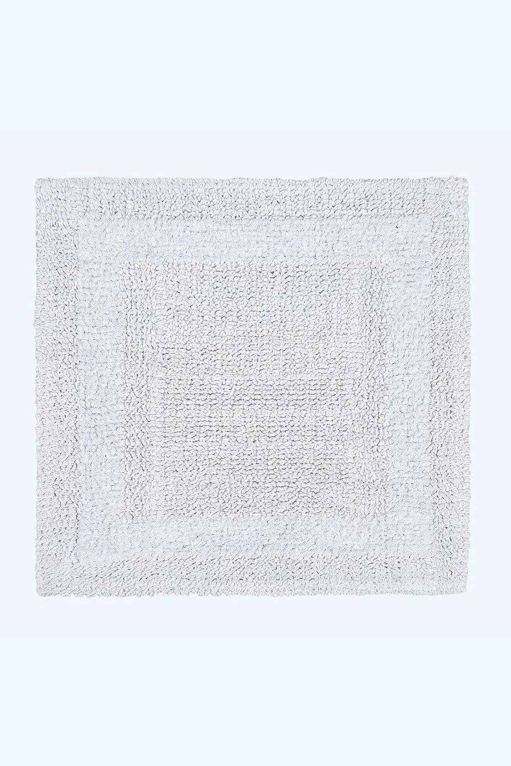 Homescapes Luxury Square Bath Mat 1600GSM 100% Cotton Reversible Shower Mat, 50cm in White 1