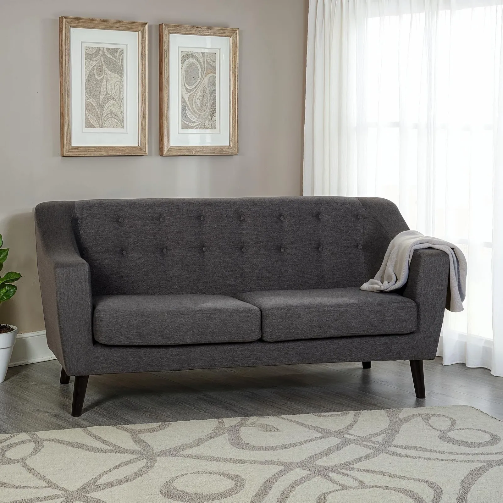 Seconique Ashley 3 Seater Sofa in Dark Grey