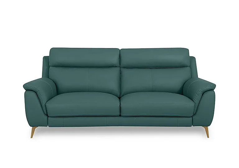 Eclipse Leather 3 Seater Sofa - Lake Green