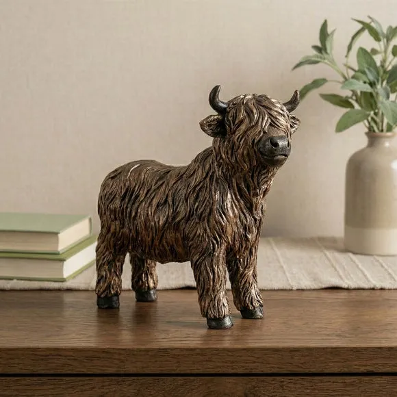 Bronze Effect Highland Cow Ornament