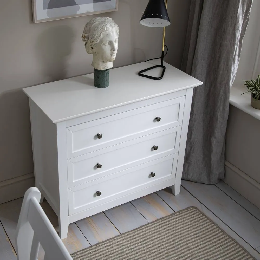 Nöa and Nani Karlstad Chest of Drawers 3 Drawer Wide in White 3