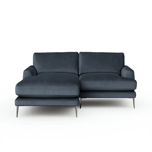 Lawson Matte Plush Velvet Corner Chaise Sofa 6