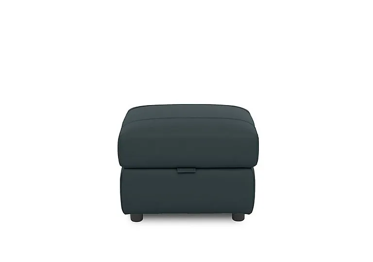 Sloane Leather Storage Footstool - Peacock