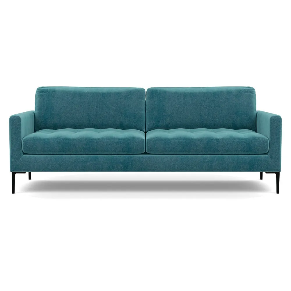 Heal's Eton 4 Seater Sofa Smart Luxe Velvet Airforce Blue Black Feet 1