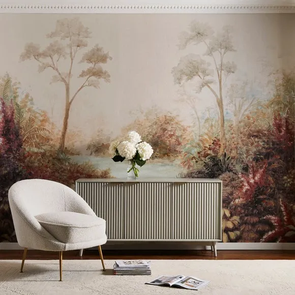 Cranberry and Laine Tranquil Floral Wall Mural 1