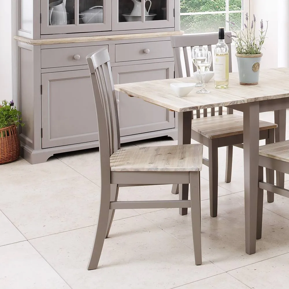 Statement Furniture Florence Highback Wooden Seat Chair in Light Grey