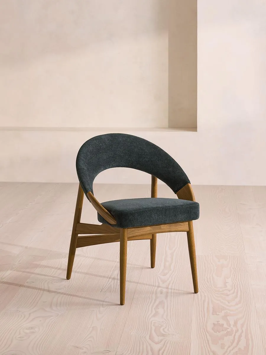 Lachlan Dining Chair, Linen Chenille, Deep Teal