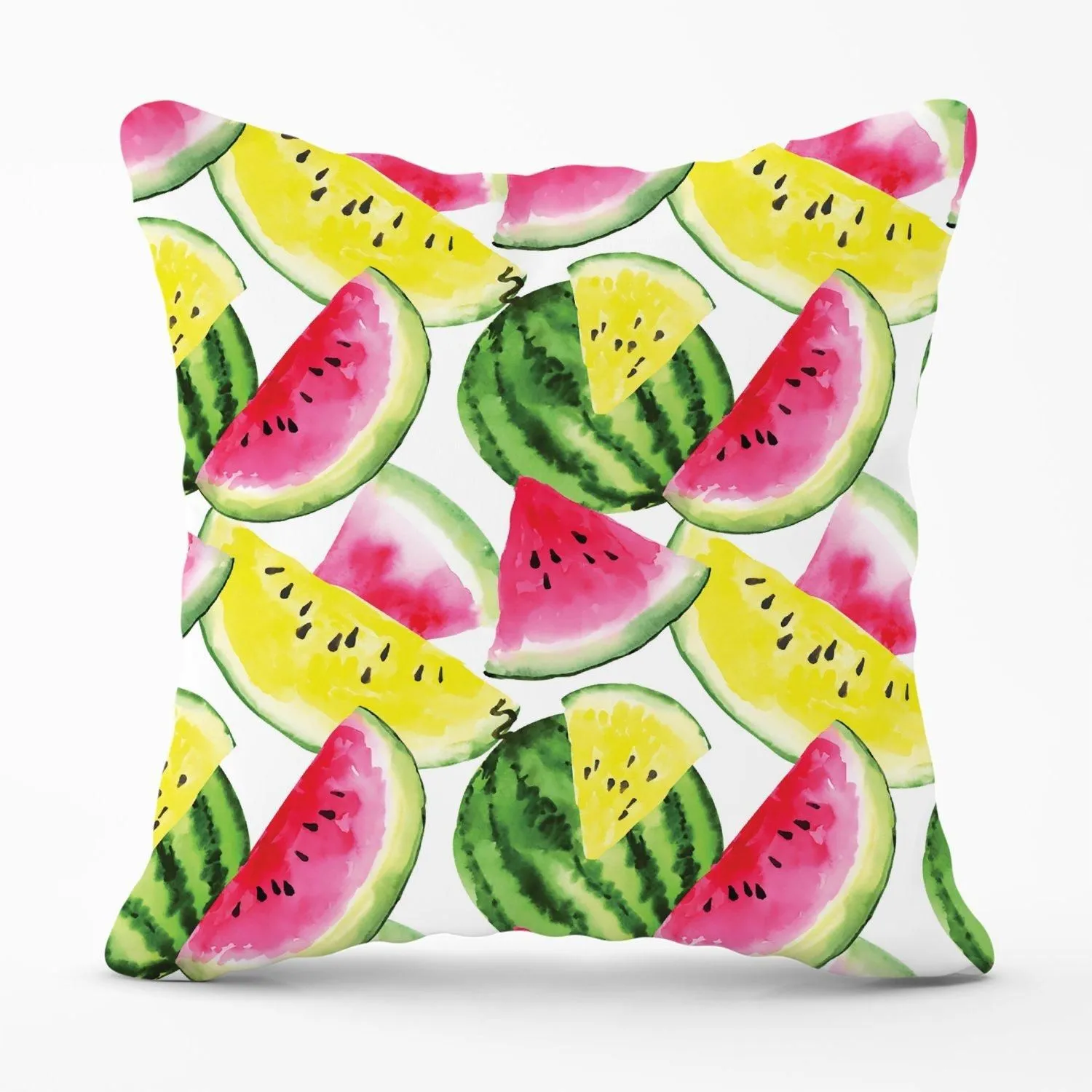 Warren Reed - Designer Colourful Melon Pattern Outdoor Cushion in Yellow