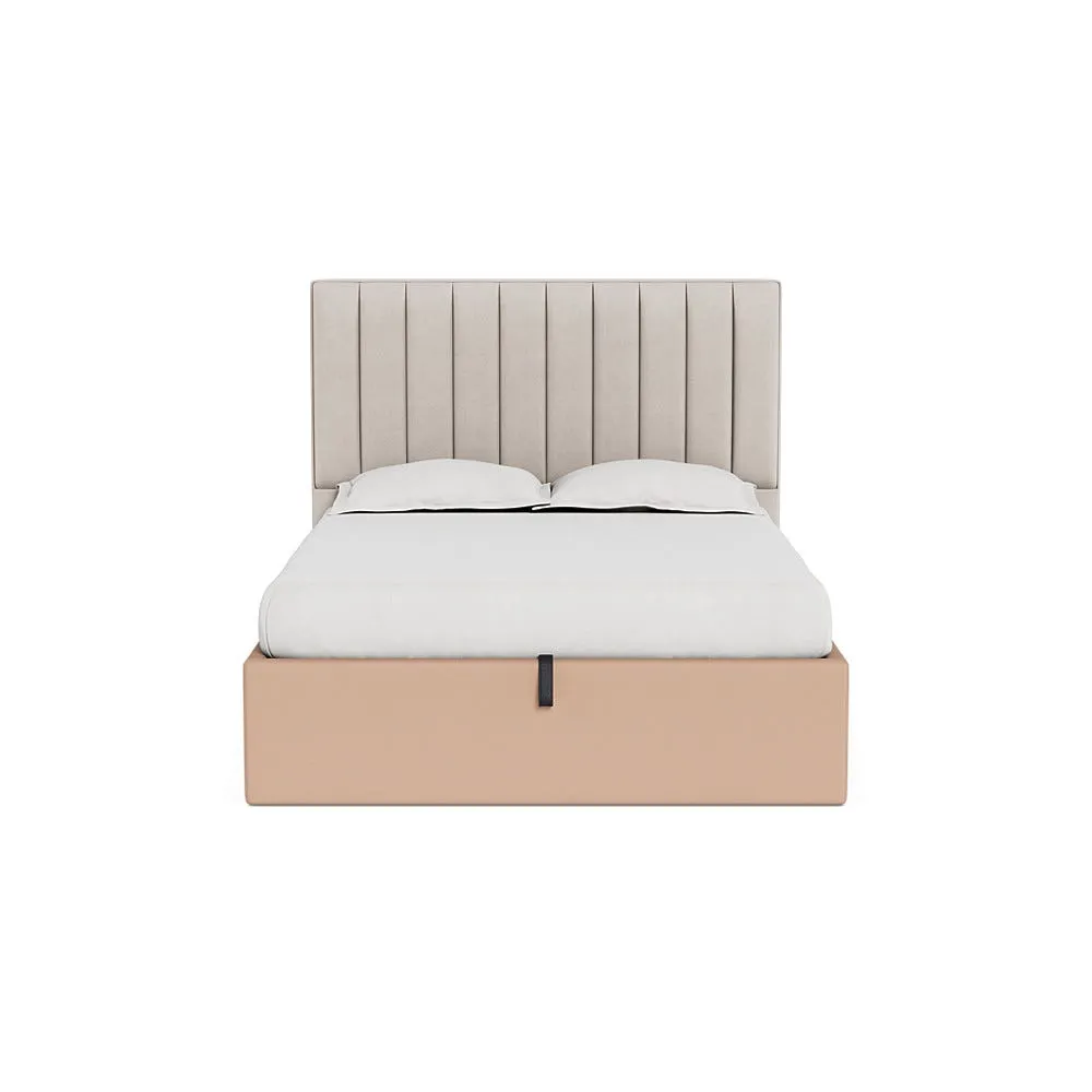 Heal's Lift Storage Divan King Capelo Linen-Cotton Rosedale Natural Feet 1