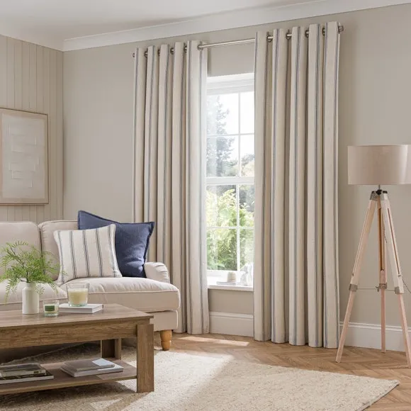 Folkstone Stripe Eyelet Curtains 2