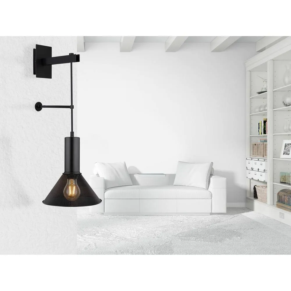 Netlighting Jedd 21cm Wall Lamp Matt Black 1x E27 3