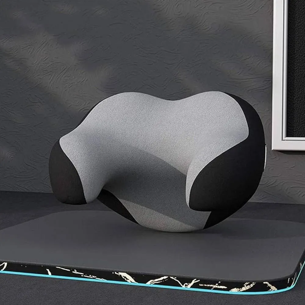 Kelvenix Black&Grey Memory Foam Support Cushion Headrest Pillow in Grey