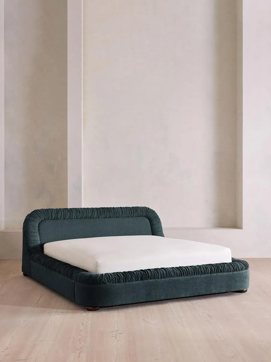 Vara Bed, Emperor, Linen Chenille, Deep Teal