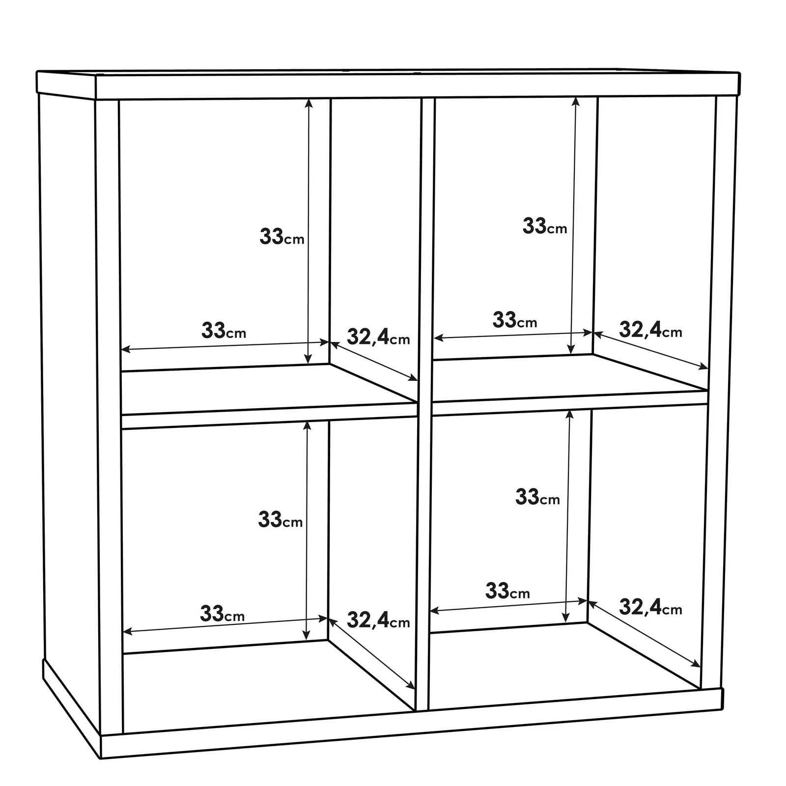 Furniture To Go Mauro 2x2 Storage Unit in Light Oak 6