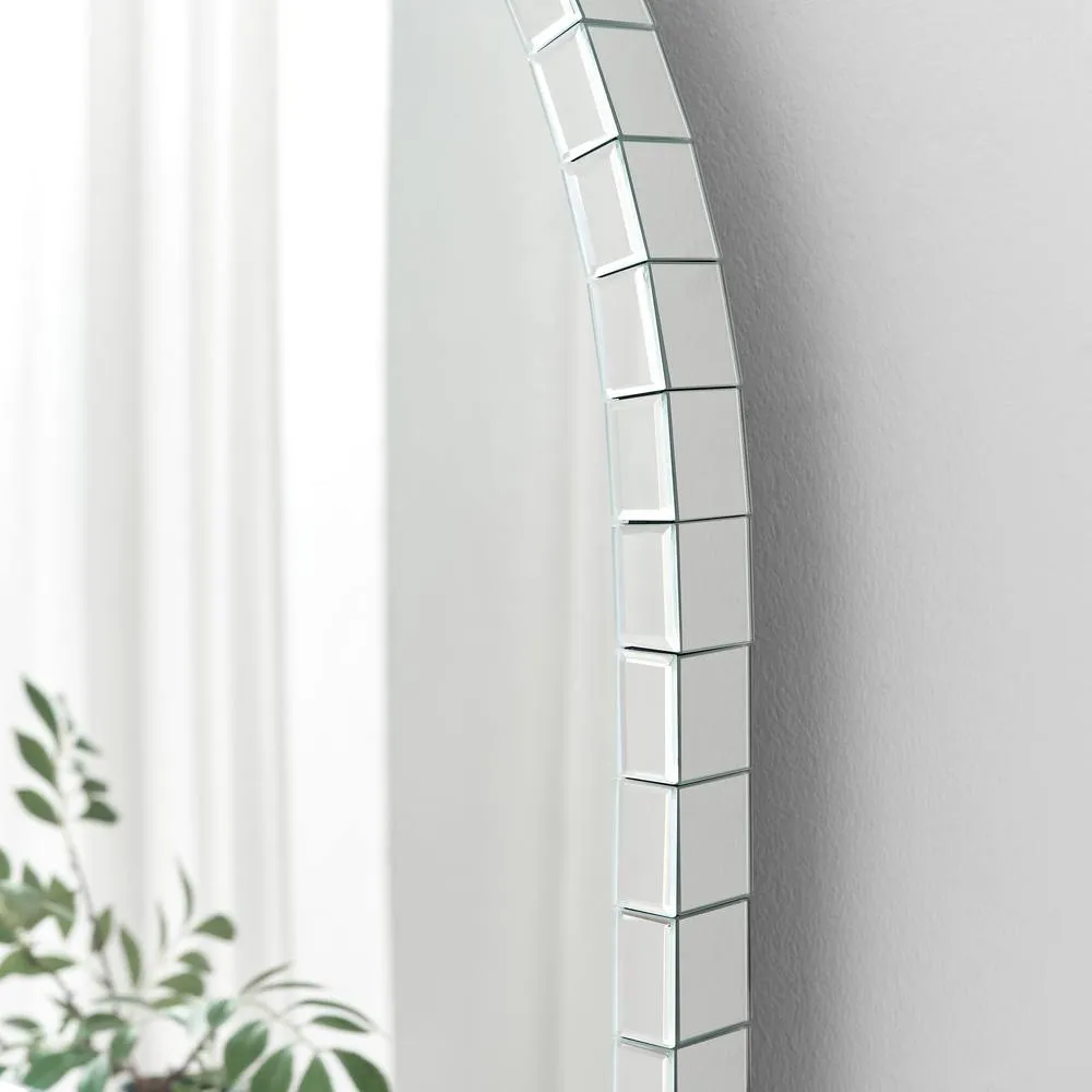 FurnitureboxUK Disco Large Glam Overmantel Arch Wall Mirror in Clear 3