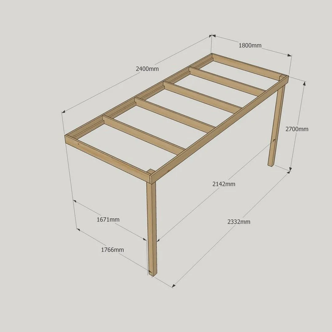 Rutland County Garden Furniture Ltd Wall Mounted Box Pergola - Wood - L180 x W240 x H270 cm - Light Green 3