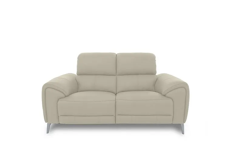 Vino Leather 2 Seater Sofa - Bone China