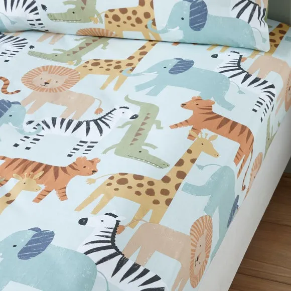Safari Adventure Organic Cotton Fitted Bed Sheet