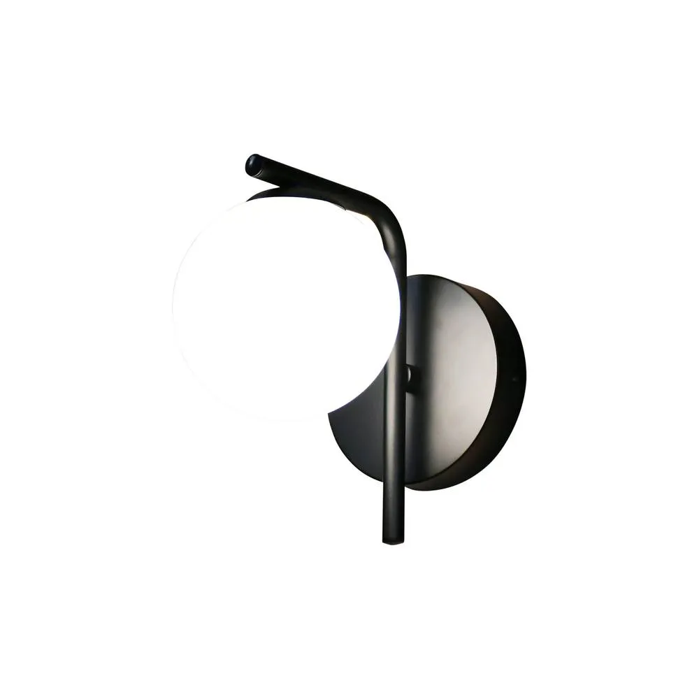 First Choice Lighting Set of 2 Grosvenor - Black Wall Lights with Glass Globes 3