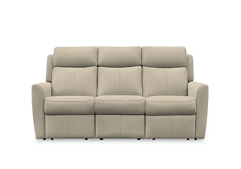 Wren 3 Seater Leather Sofa - No Recliner - Oxford Mushroom