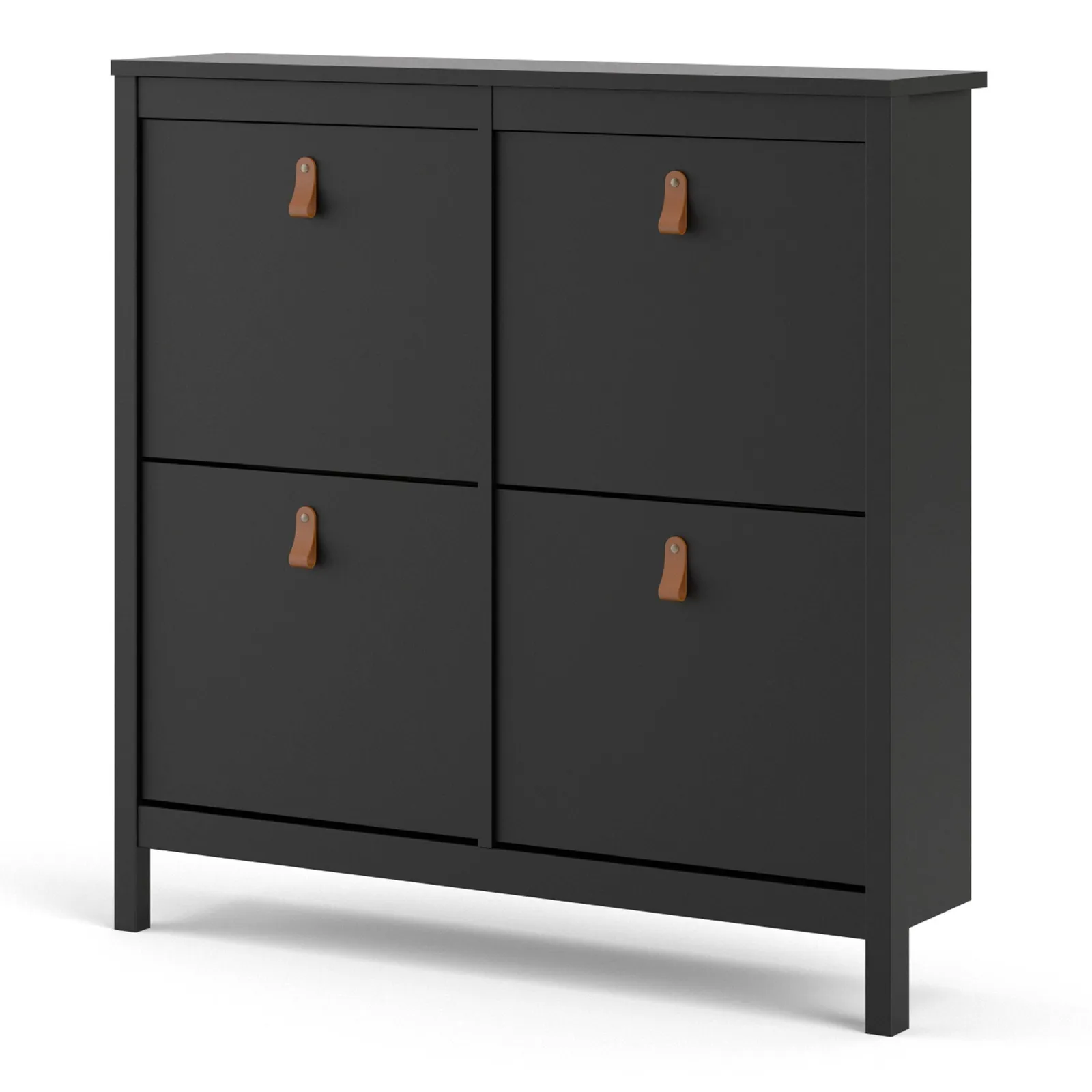 Furniture To Go Barcelona Shoe Cabinet 4 Flip Down Doors in Black 3