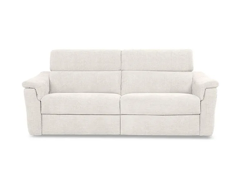 Bella 3 Seater Fabric Recliner Sofa with Headrests and Power Lumbar
