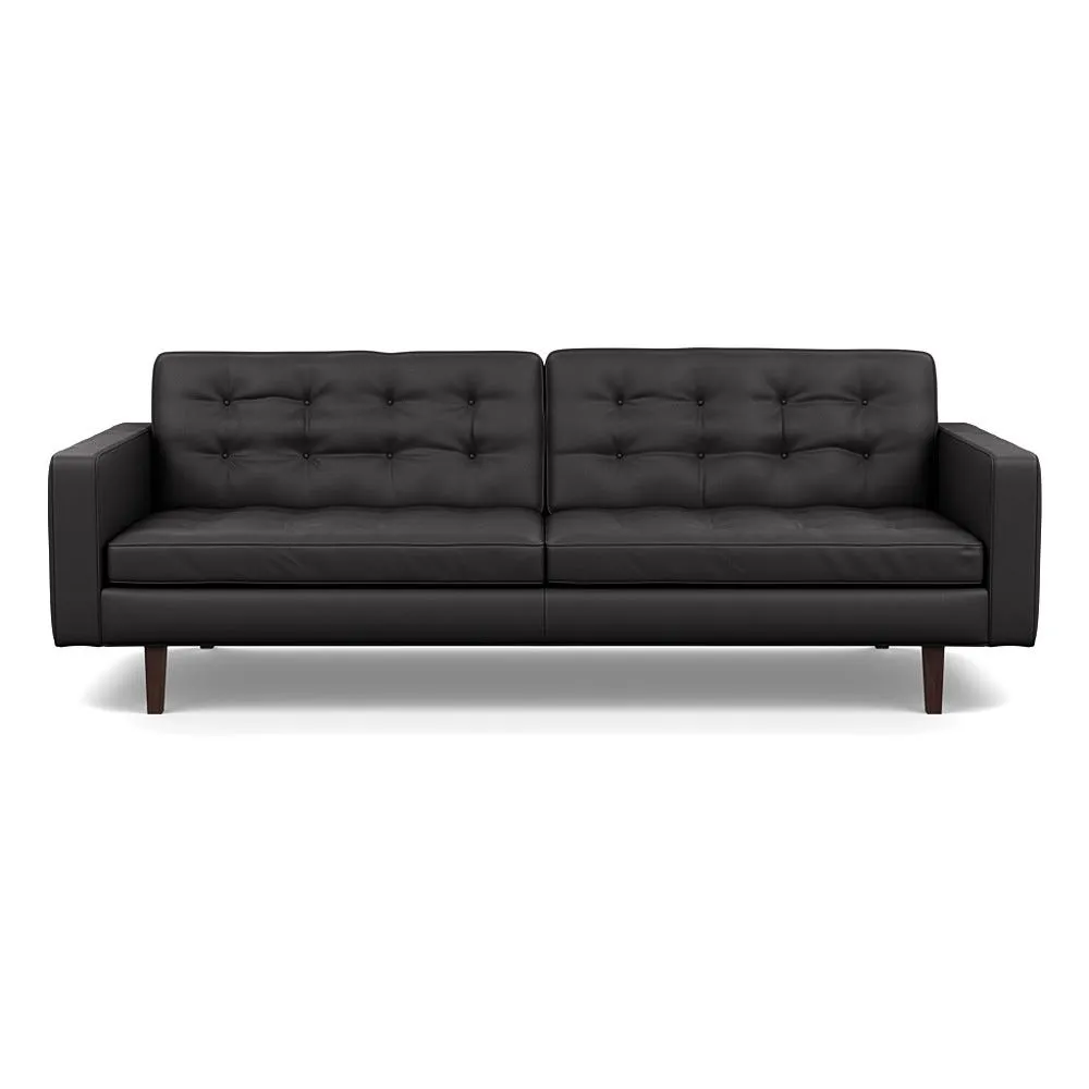 Heal's Hepburn 4 Seater Sofa In Leather Px30 Graphite 063
