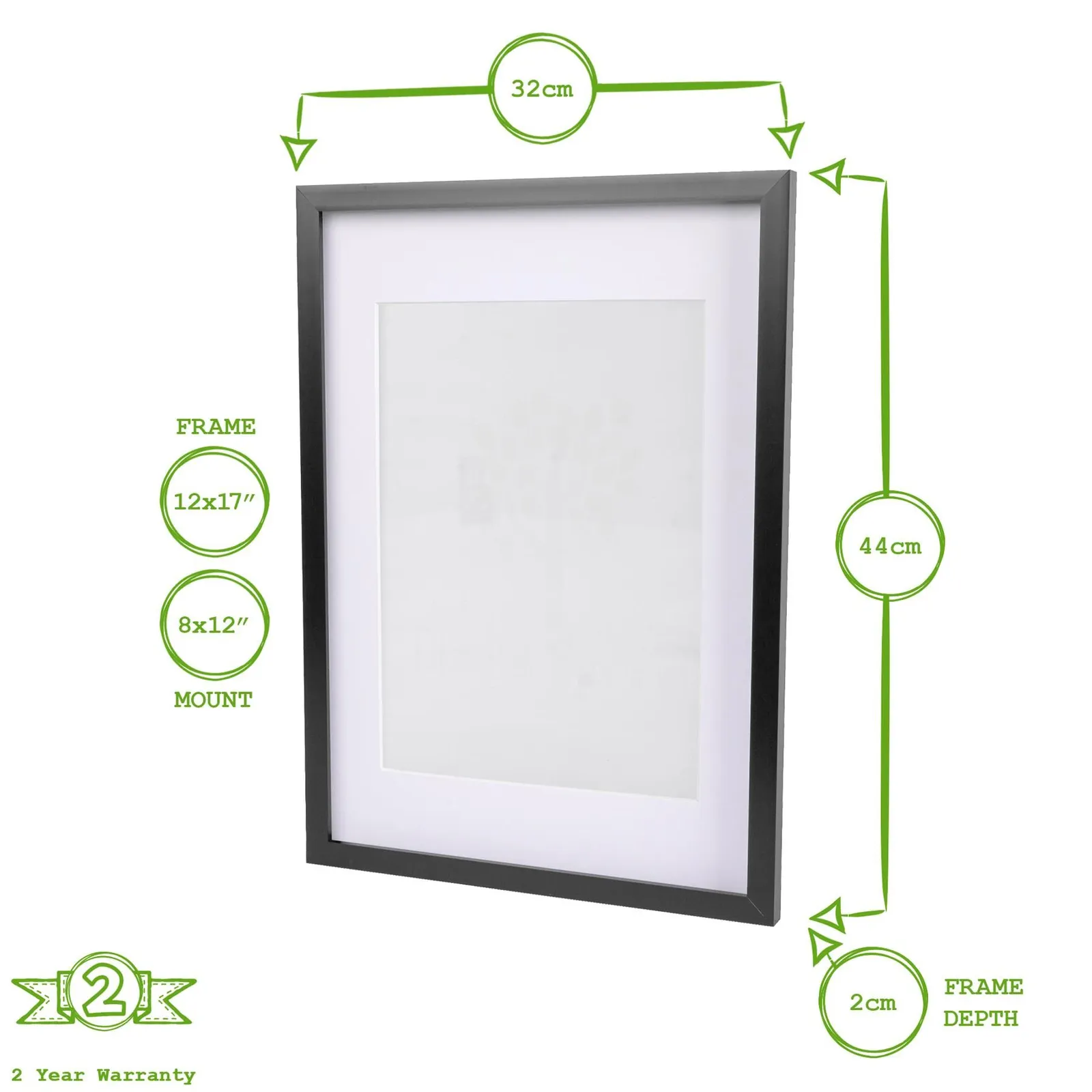 Nicola Spring 5x Photo Frame with White A4 Mount - A3 (12" x 17") Picture Display 3