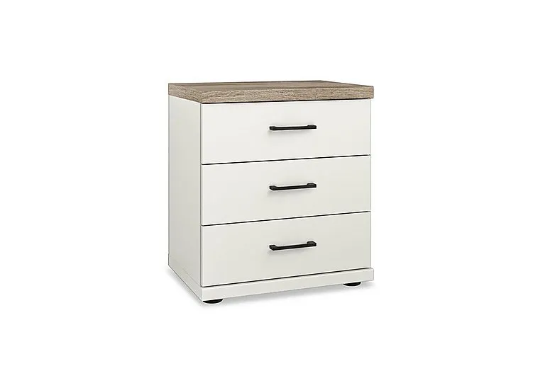 Adeline 3 Drawer Bedside Cabinet - White