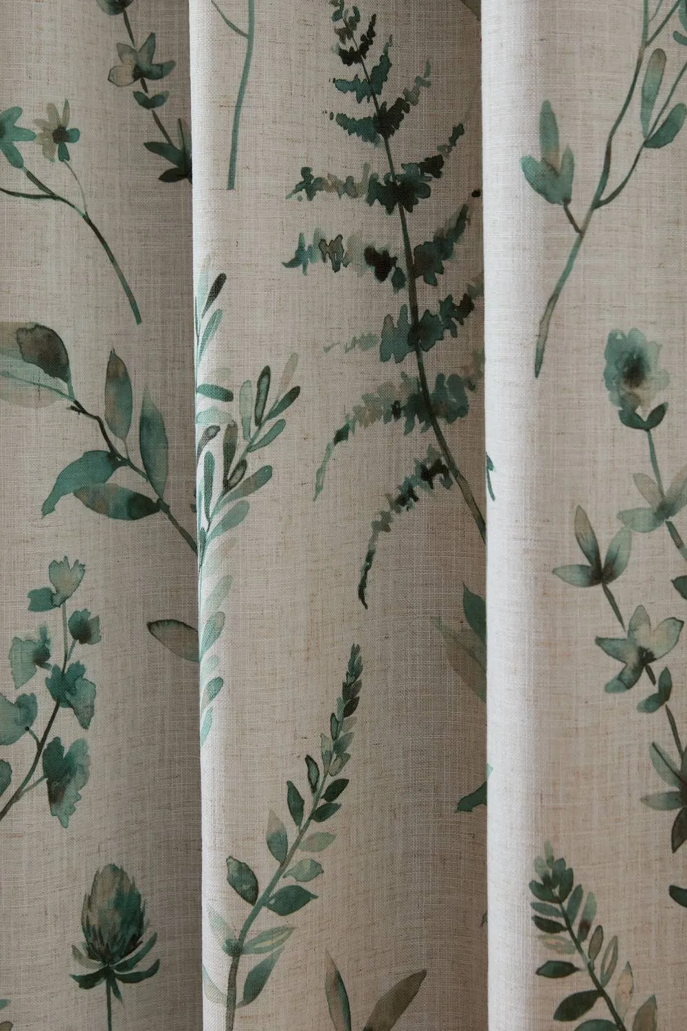 Catherine Lansfield 'Watercolour Leaves' Lined Eyelet Curtains 4