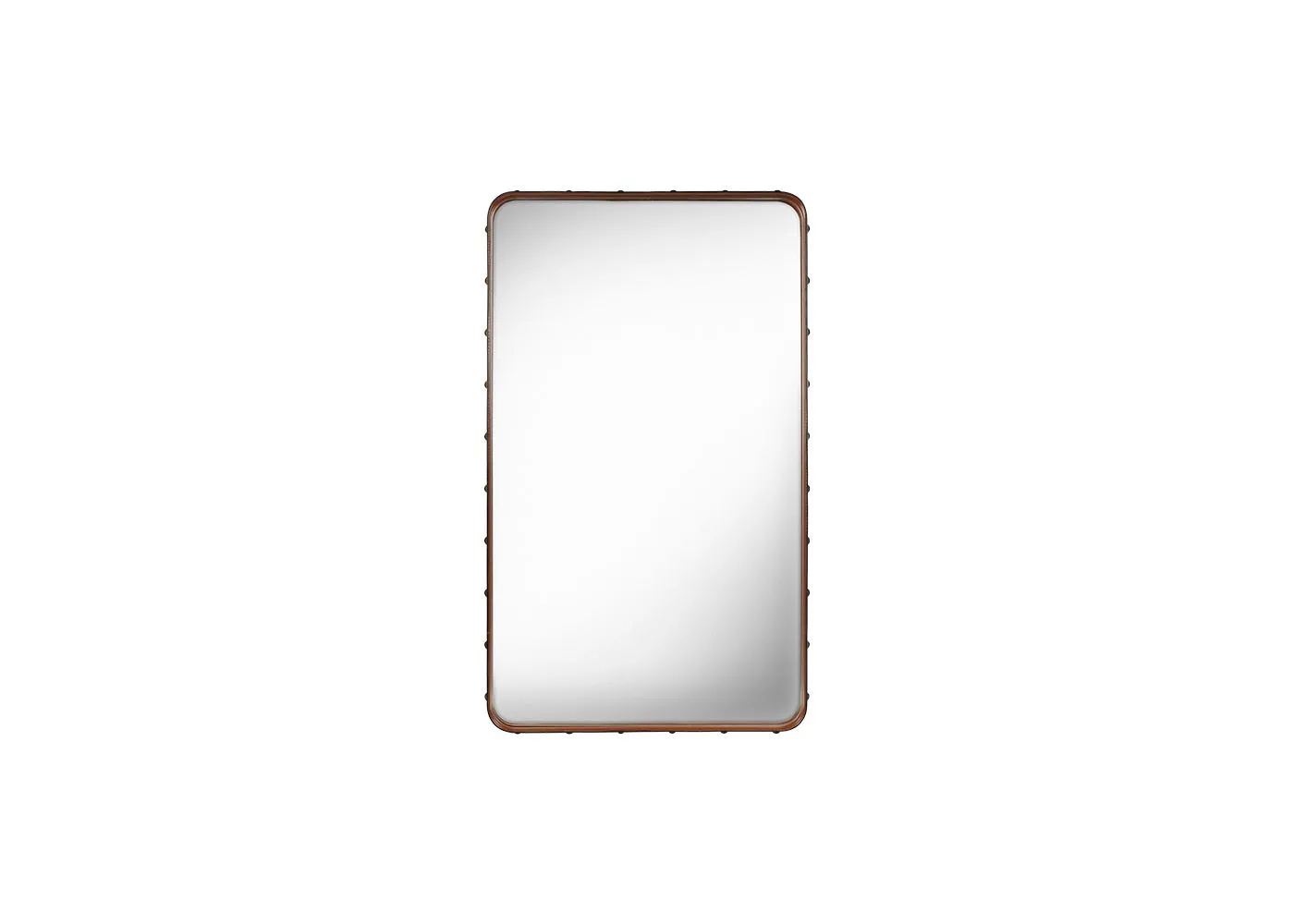 Gubi Adnet Rectangular Wall Mirror 65 x 115cm Tan Leather 1