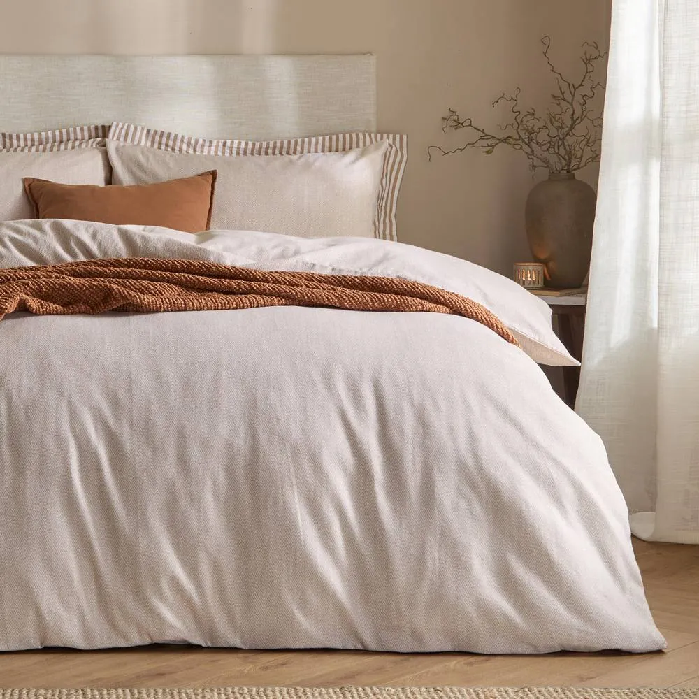 Yard Harris 100% Brushed Cotton Duvet Cover Set in Natural 2