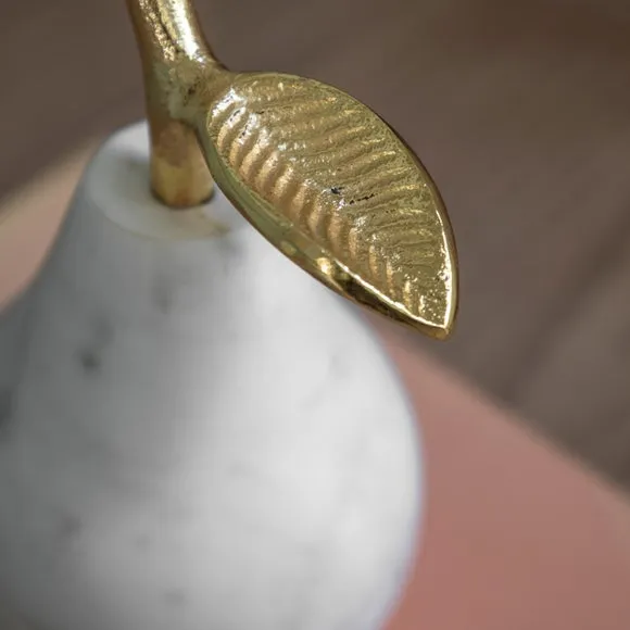Cedar & Sage Perla Marble Pear Ornament 2