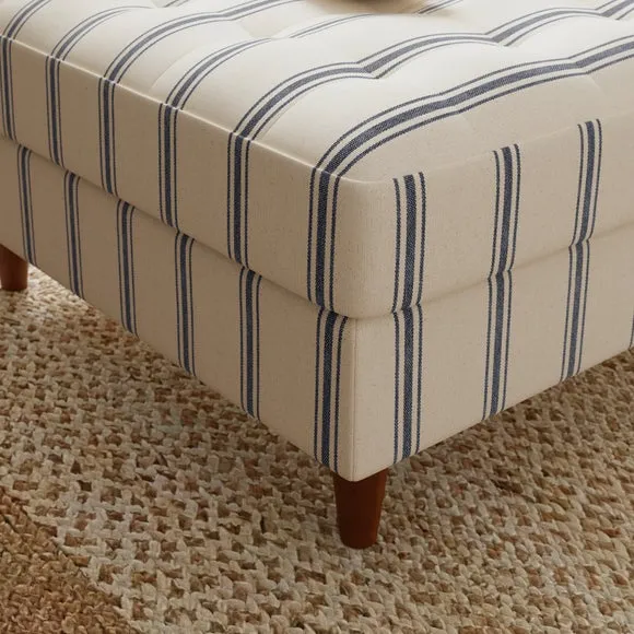 Zoe Folkstone Stripe Square Storage Footstool 4
