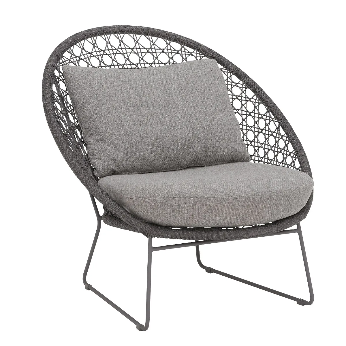 Mykonos Garden Lounge Chair, Graphite and Coal