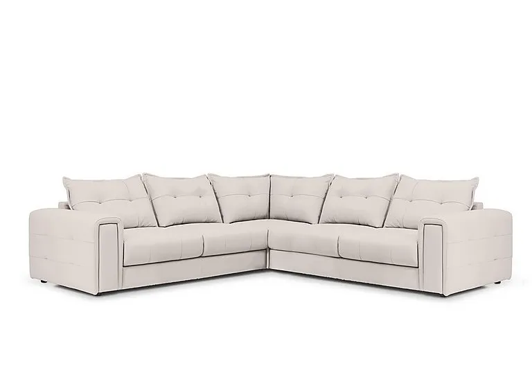 Goliath Large Leather Corner Sofa - Cotton