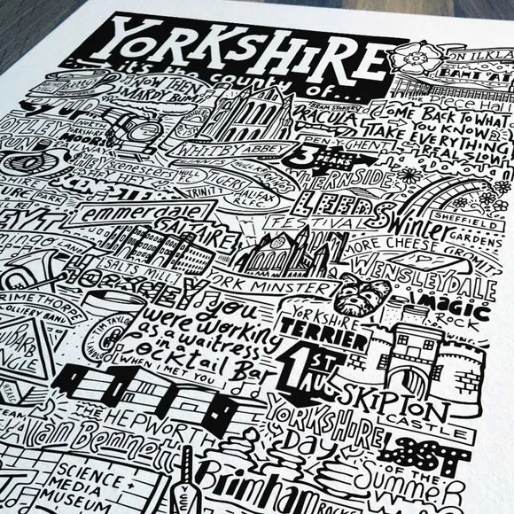 Sketchbook Design Yorkshire Landmarks Framed Print 2