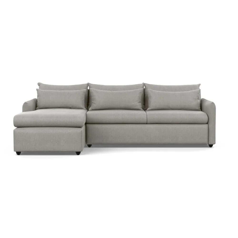 Heal's Pillow Large Left Hand Corner Chaise Texture Pale Grey Black Feet