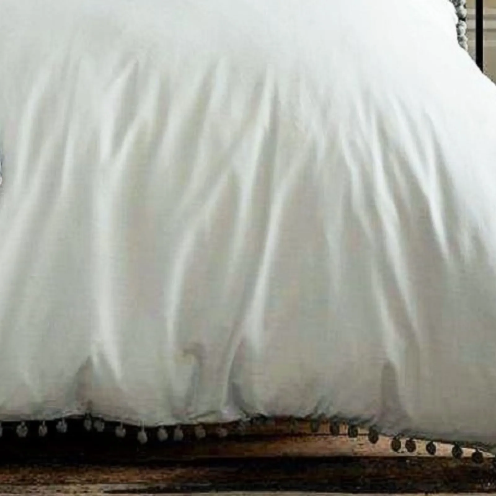 Smart Living Premium Polycotton Pom Pom Duvet Cover With Pillowcases in Grey 2