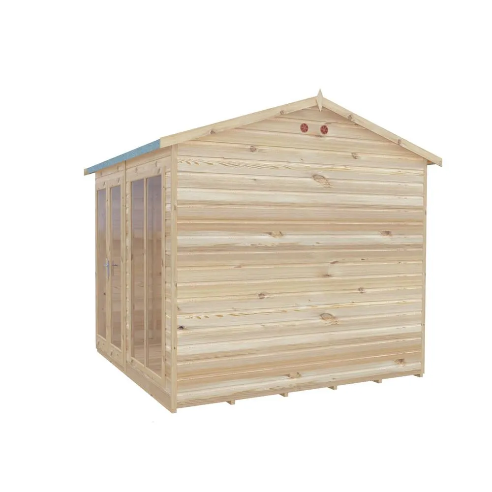 Shires Mayfield 8 x 8 Summerhouse - Wood - L239 x W238 x H229 cm in Light Brown 5