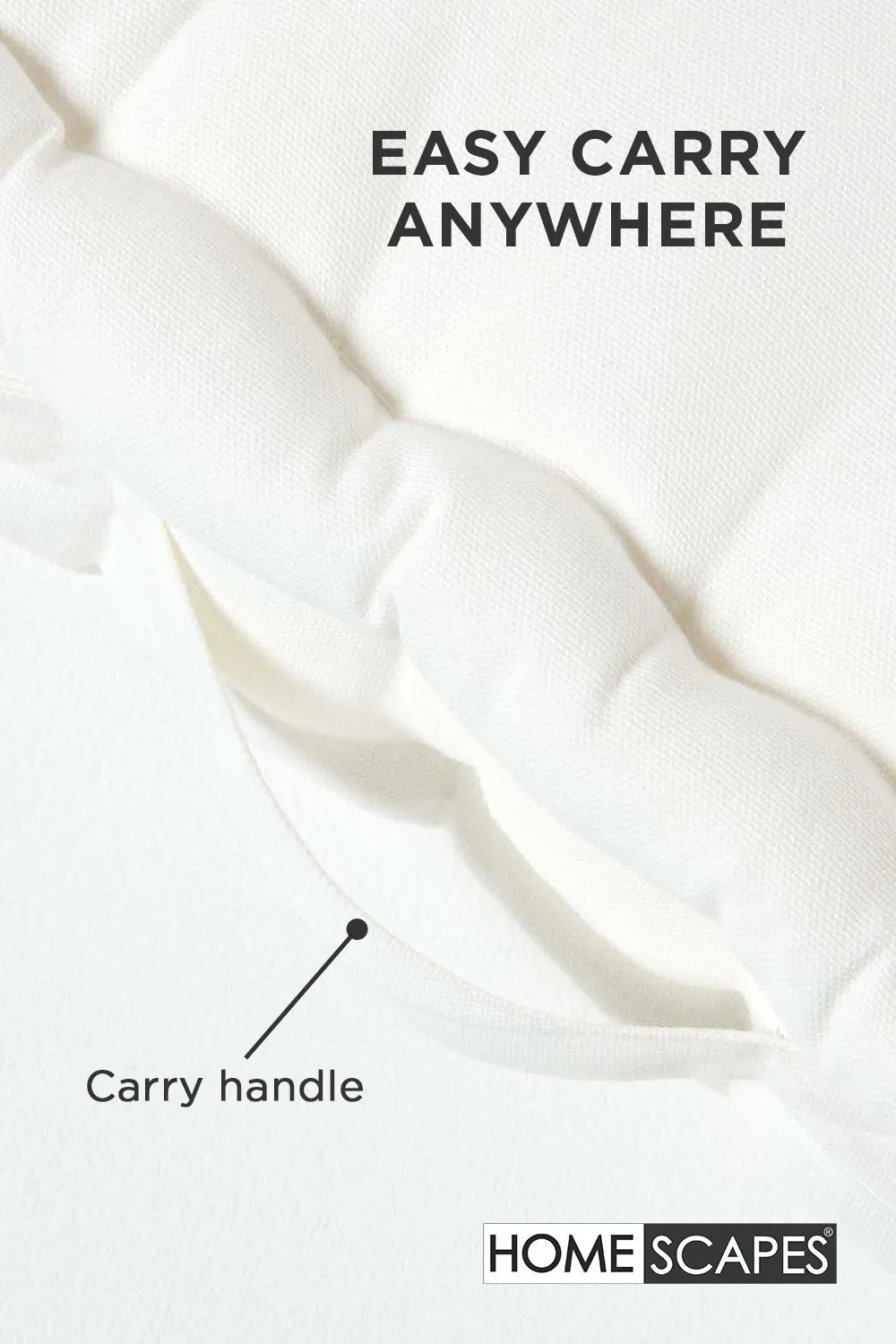 Homescapes Plain Cotton Floor Cushion in White 5