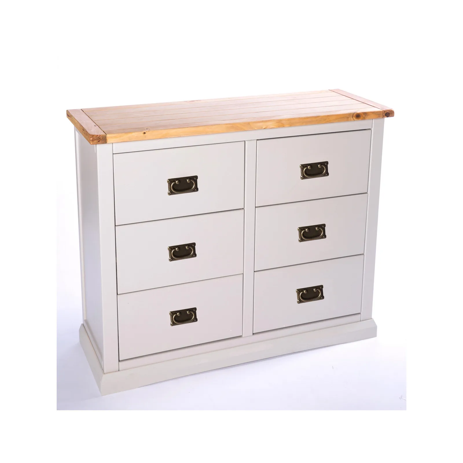 Cabinet Bits Loreo 6 Drawer Chest of Drawers Bras Drop Handle in Light Grey 3