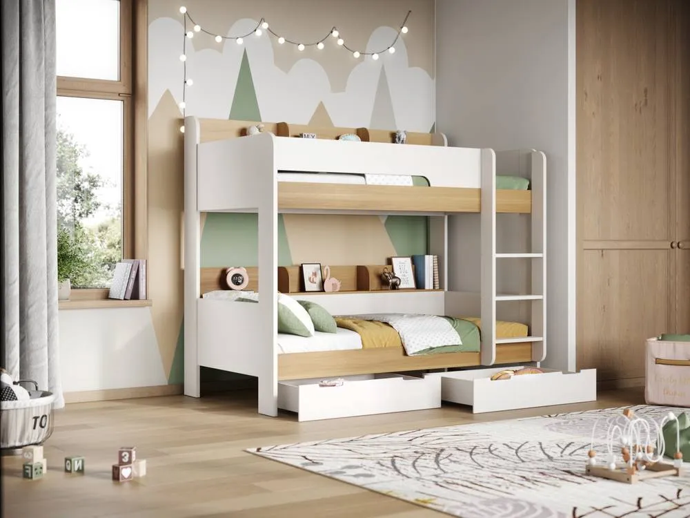 Flair Eddie Storage Bunk Bed in Light Oak 1