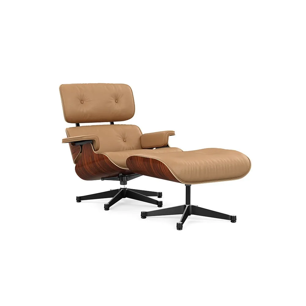 Vitra Eames Lounge Chair & Ottoman Santos Palisander Clas. L60 01 Caramel Polished Black Base 04 1